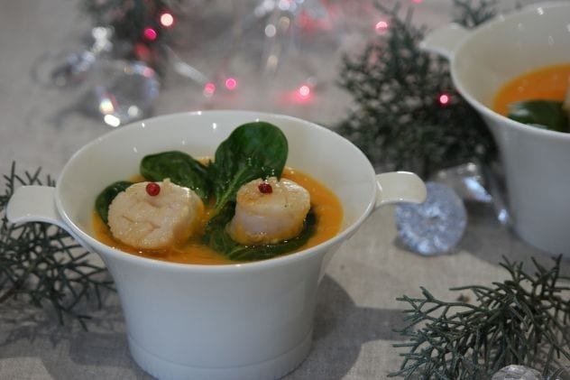 soupe de courge aux saint jacques