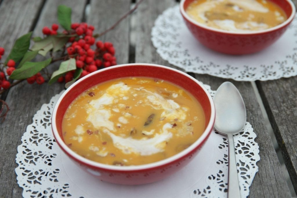 velouté de butternut aux cèpes