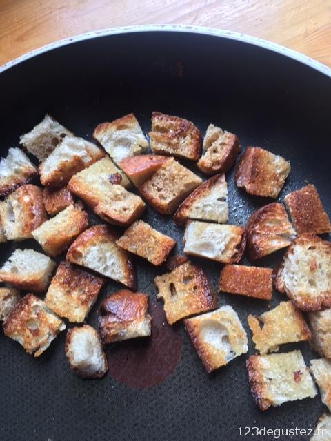 croutons pour salade de pissenlit