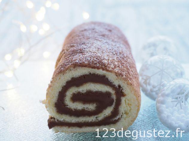 buche roulée sans gluten au praliné