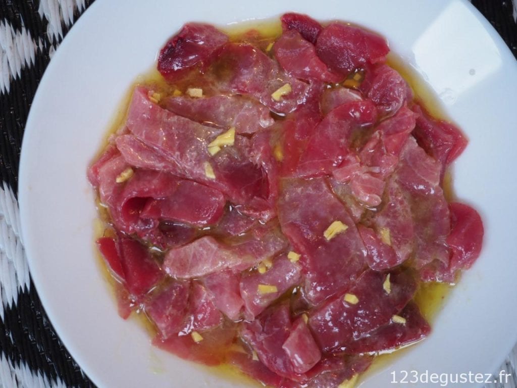 carpaccio de thon