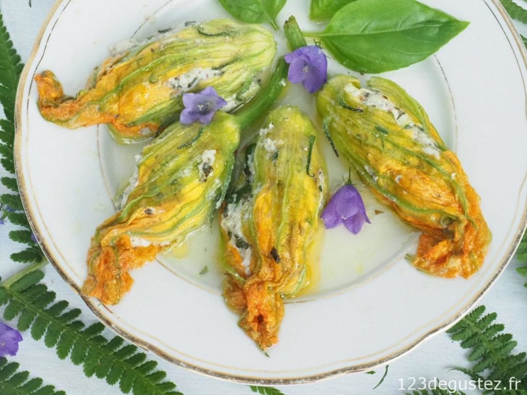 fleur de courgette farcie au basilic