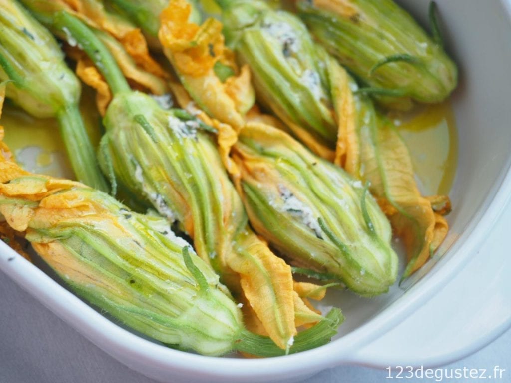 fleur de courgette farcie au basilic