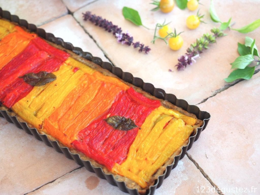 tarte aux poivrons marinés