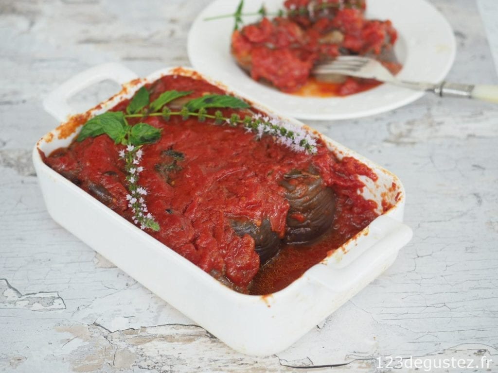 aubergine au four confite