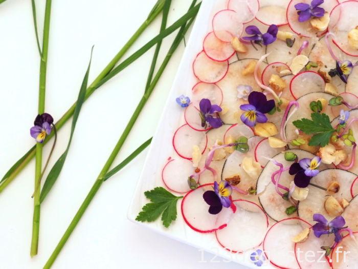 carpaccio radis noir et rose