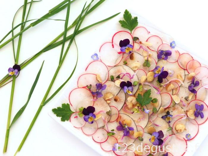 carpaccio radis noir et rose