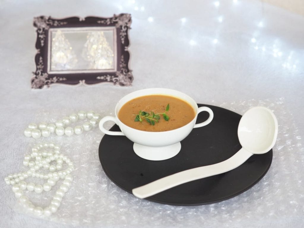 Velouté de patate douce aux cèpes