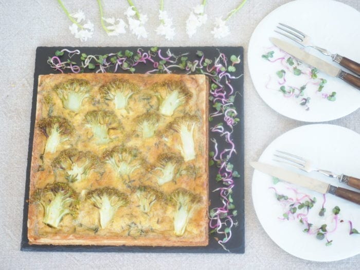 tarte brocolis et roquefort