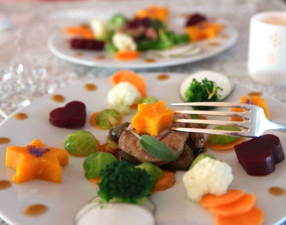 decoration d'assiette avec des légumes