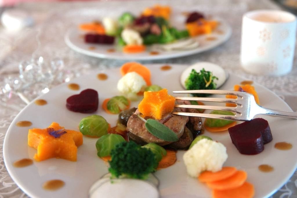 decoration d'assiette avec des légumes