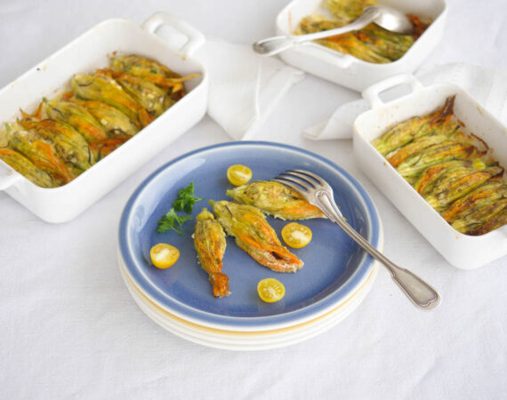 fleurs de courgette farcies aux 3 fromages