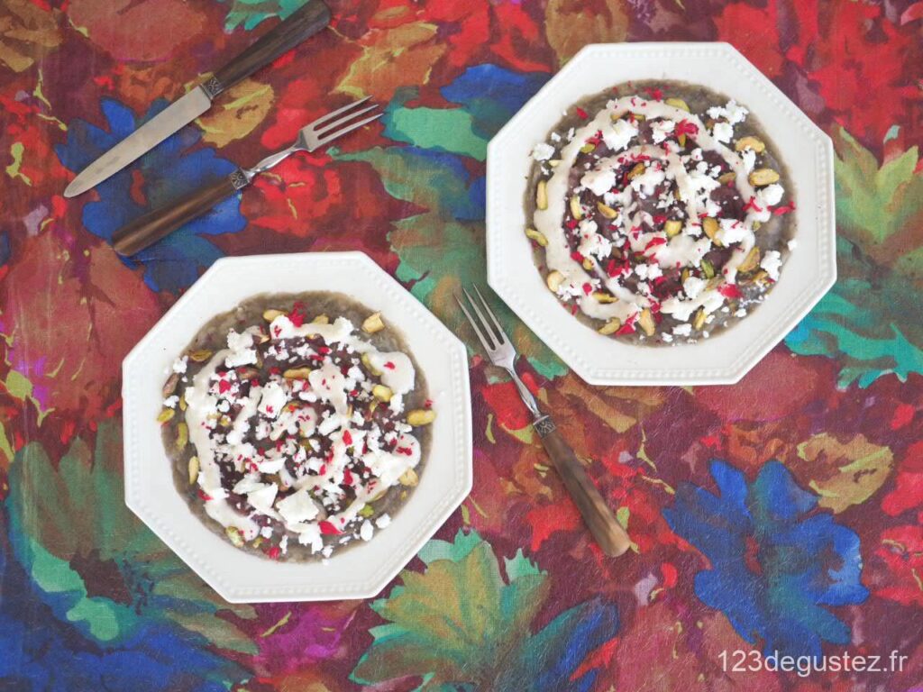 écrasé d'aubergine à l'orientale