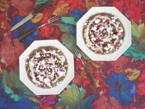 écrasé d'aubergine à l'orientale