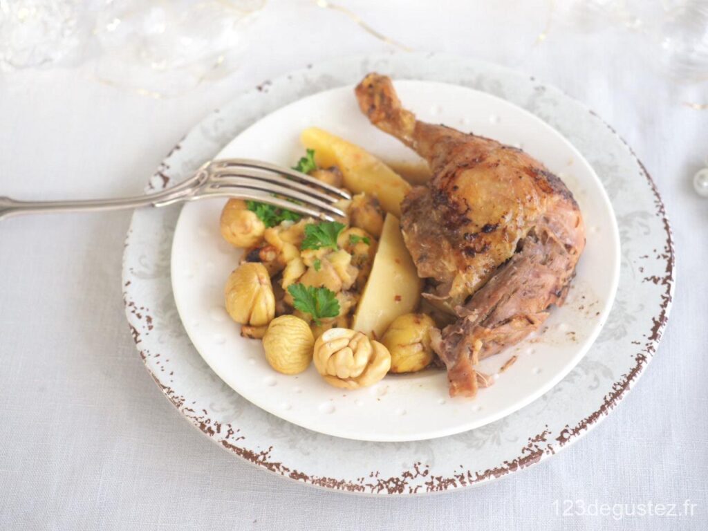 canette farçie aux pommes