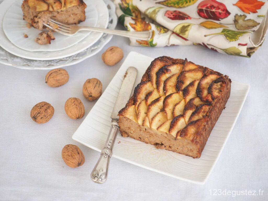 gateau pomme et noix