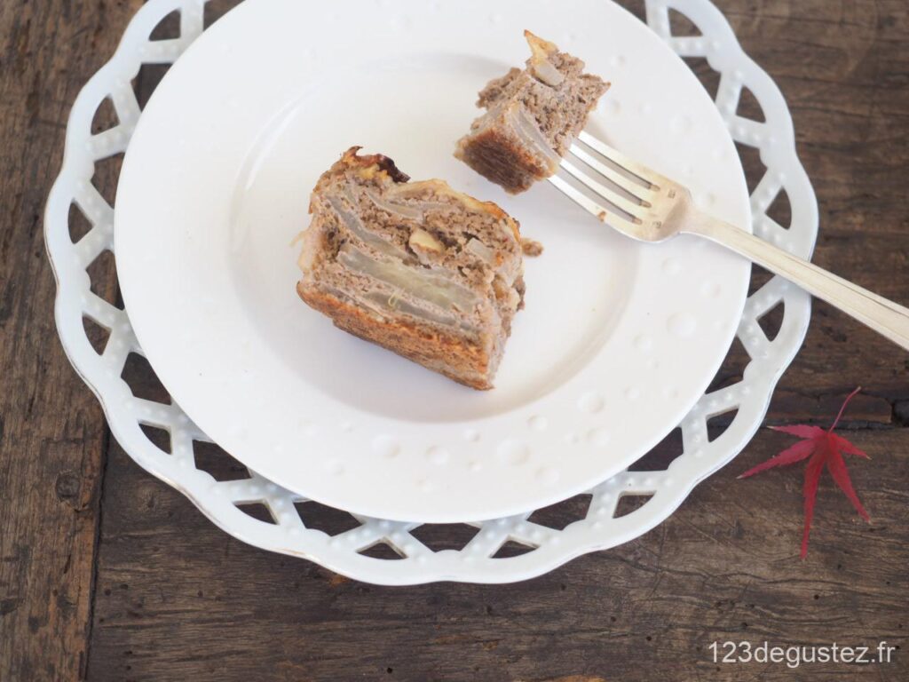 gateau noix et pomme