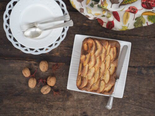 gateau noix et pomme
