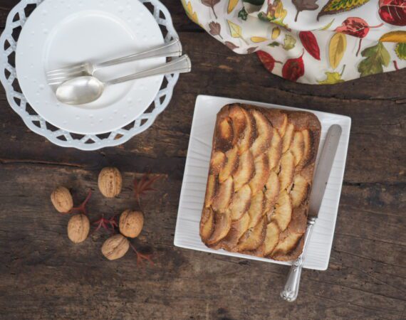 gateau noix et pomme