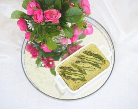 Flan asperges et roquette