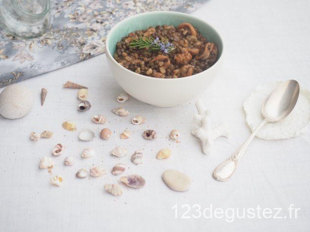 soupe de lentilles aux calamars