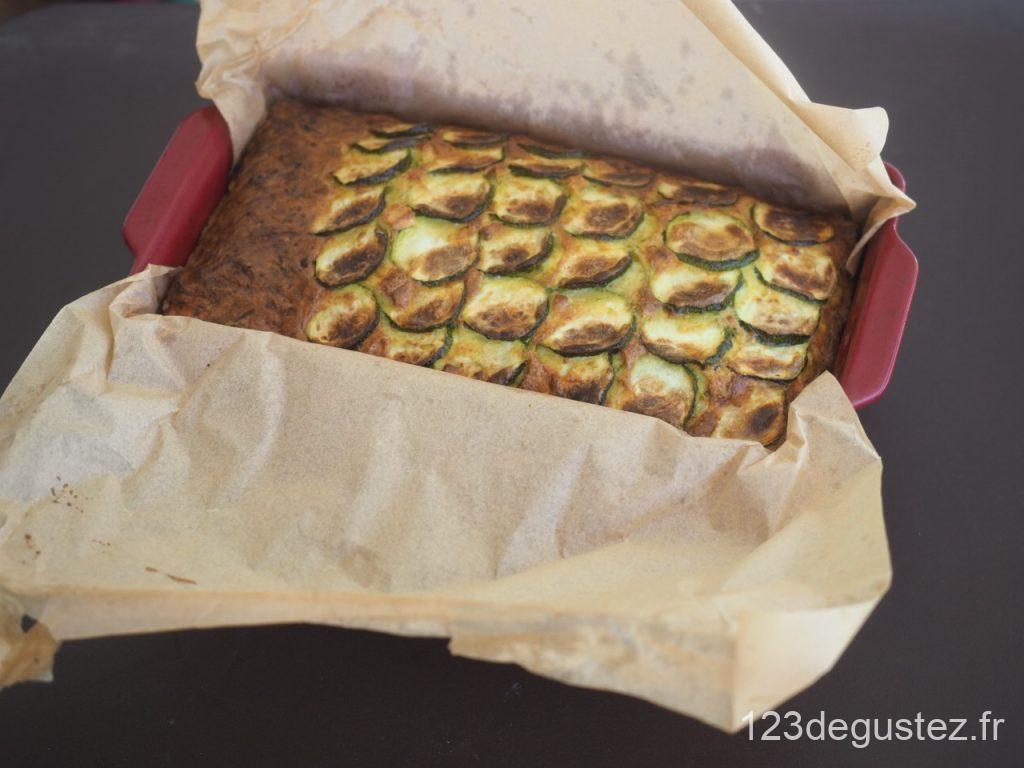 Clafoutis courgette et truite fumée