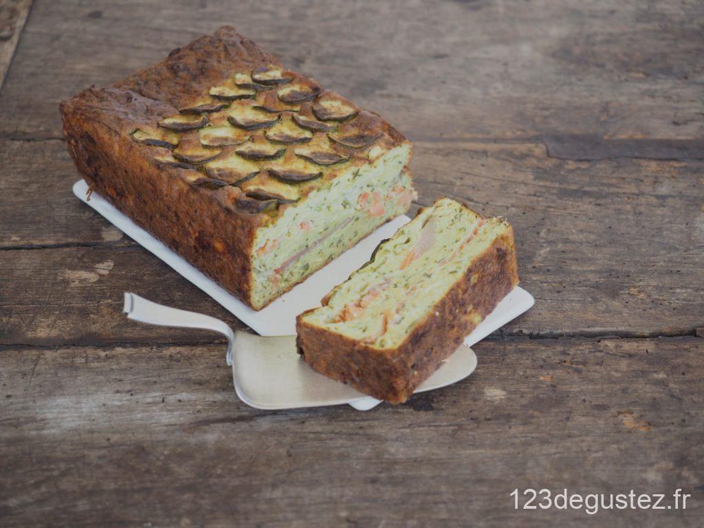 Clafoutis courgette et truite fumée