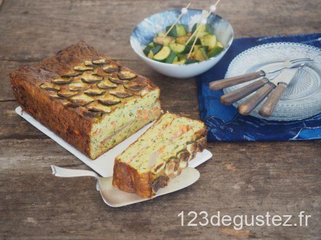 Clafoutis courgette et truite fumée