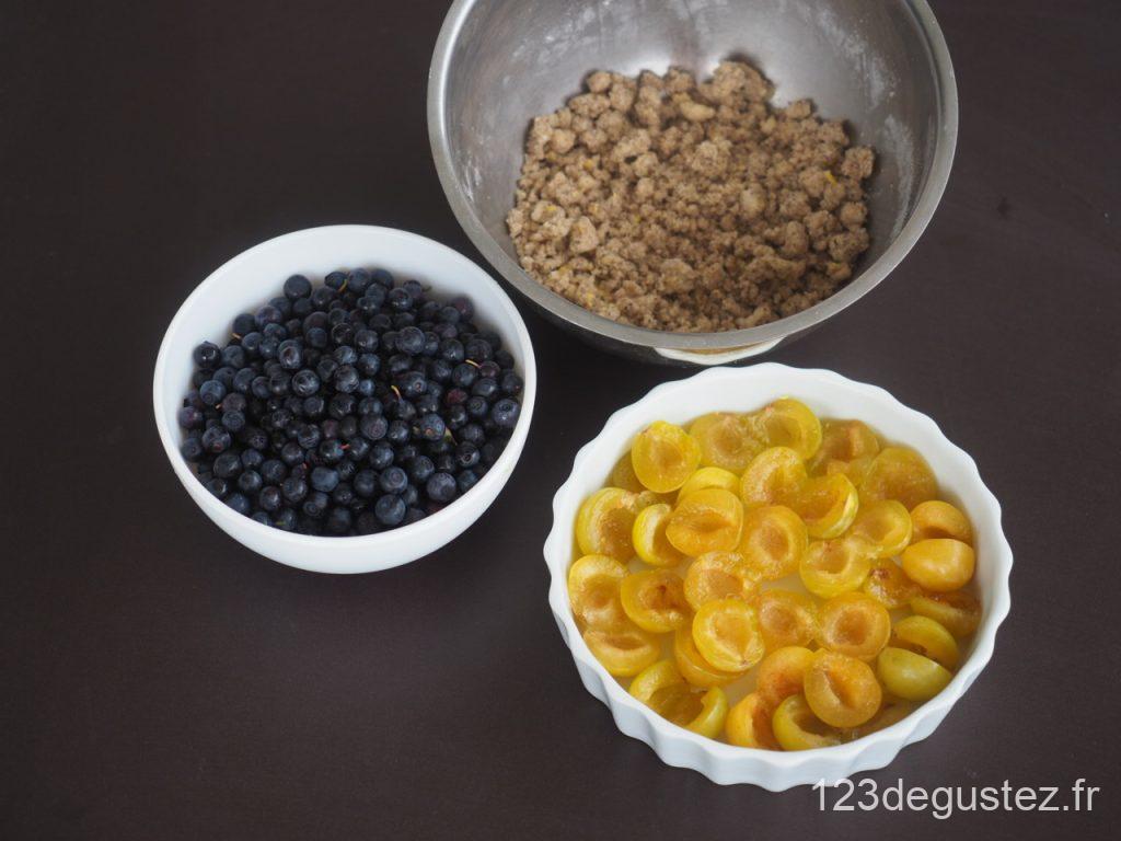 Crumble mirabelle myrtille