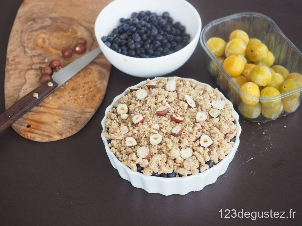 Crumble mirabelle myrtille